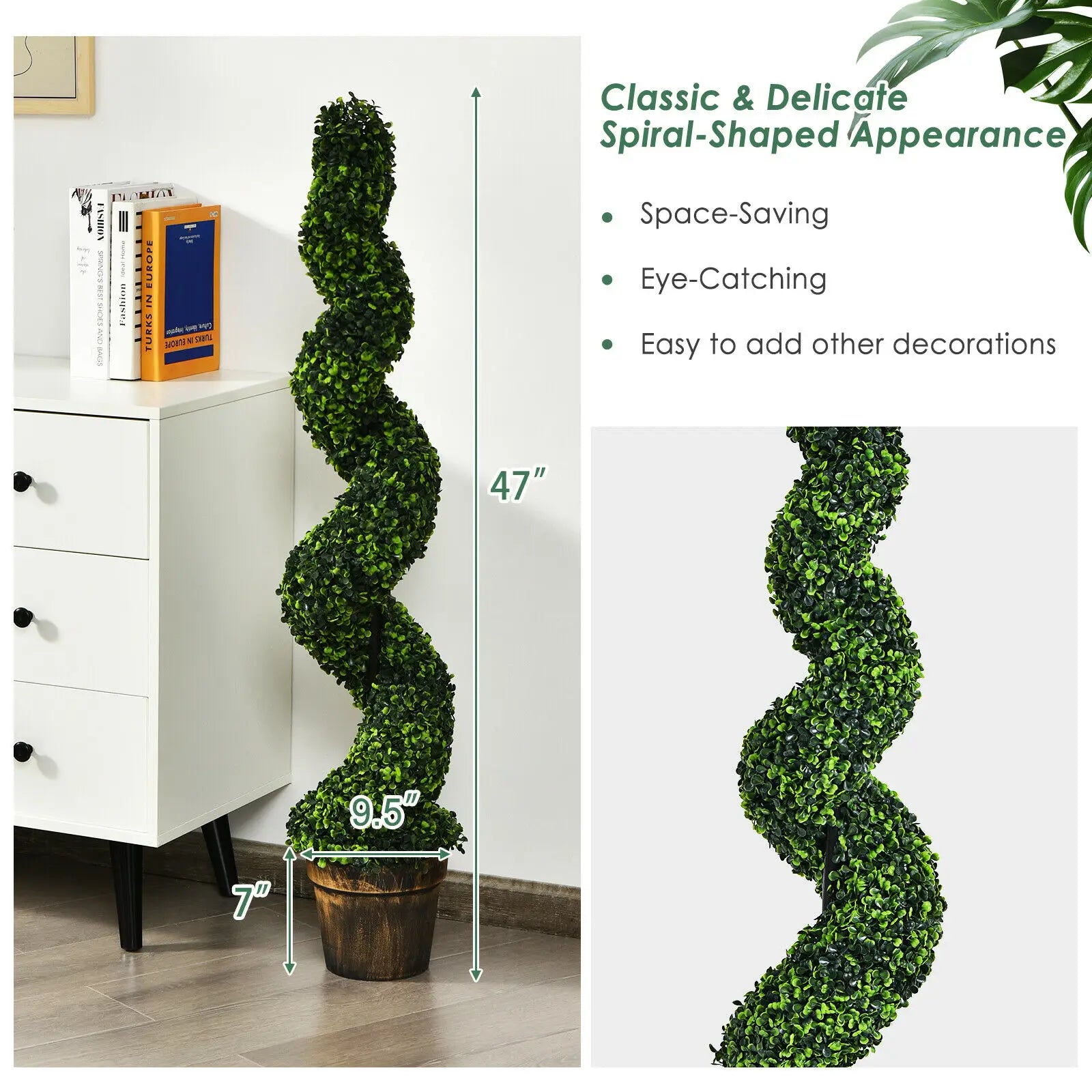 2 Pack  Artificial Spiral Boxwood Topiary Tree - My Store