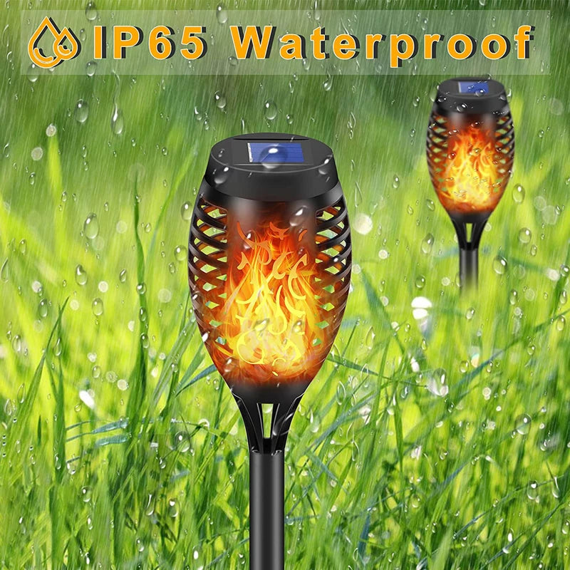 12 LED Solar Flame Torch Light