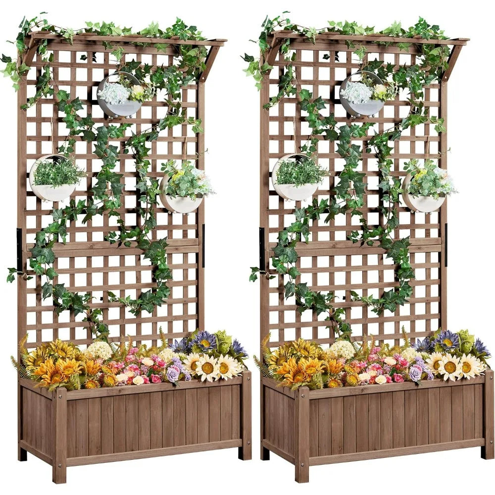 Garden Planter With Trellis