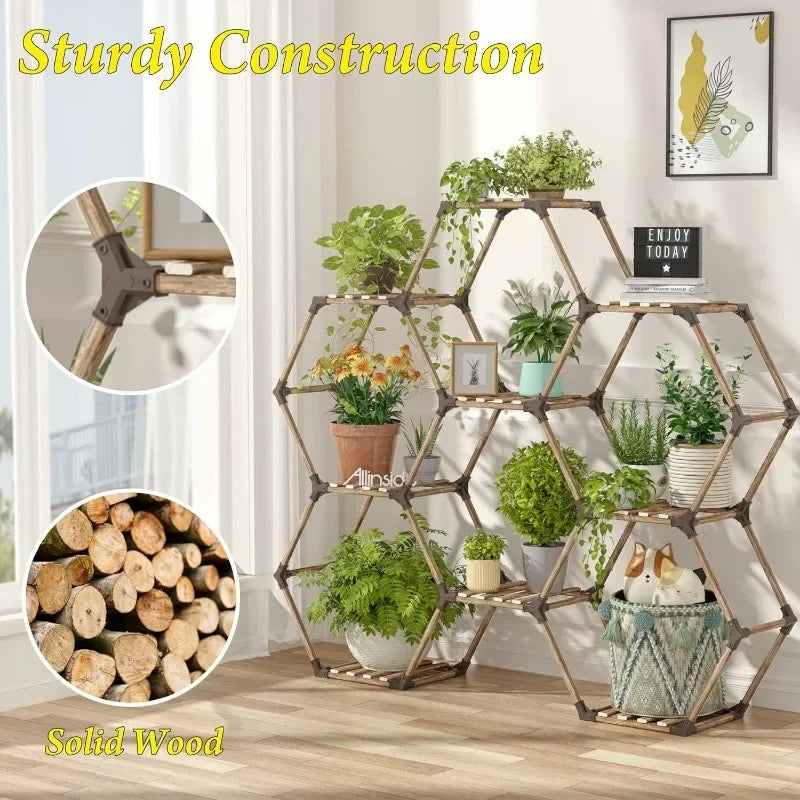 Hexagonal Plant Stand Indoor