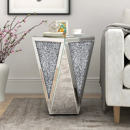 Mirrored End Table