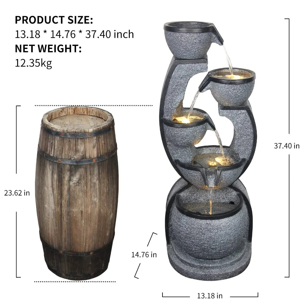 5-Tier Outdoor Water Fountain