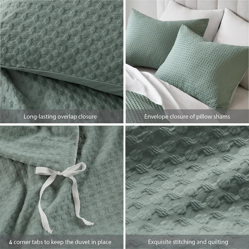 Duvet Cover Queen - Waffle Weave Textured