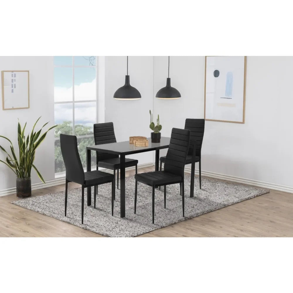 Dining Glass Table, 4 chairs