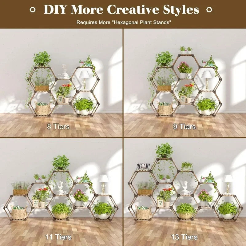 Hexagonal Plant Stand Indoor