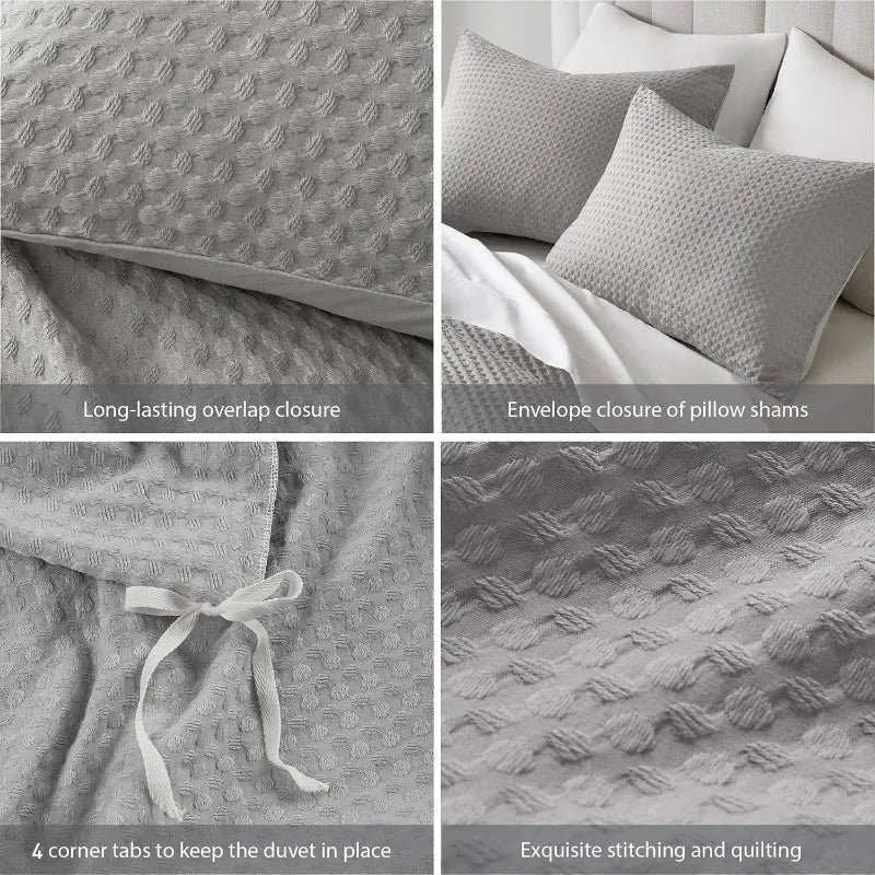 Duvet Cover Queen - Waffle Weave Textured