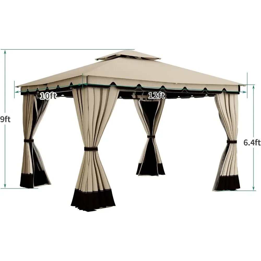 10 X 12  Gazebo with Netting & Curtain