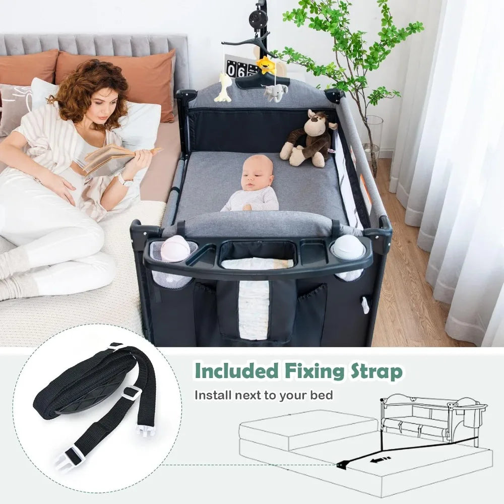 5-in-1 Pack and Play, Baby Bedside Sleeper