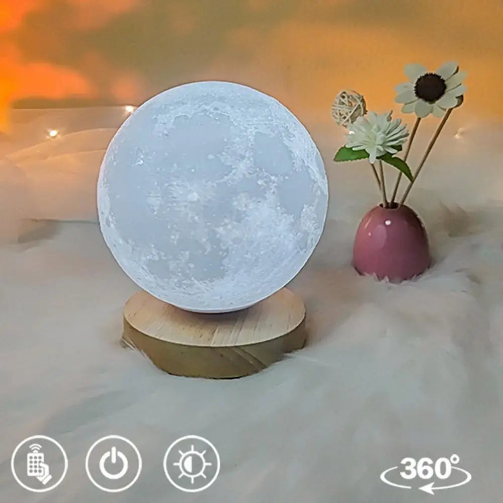 360 Rotating 3D Led Moon Lamp