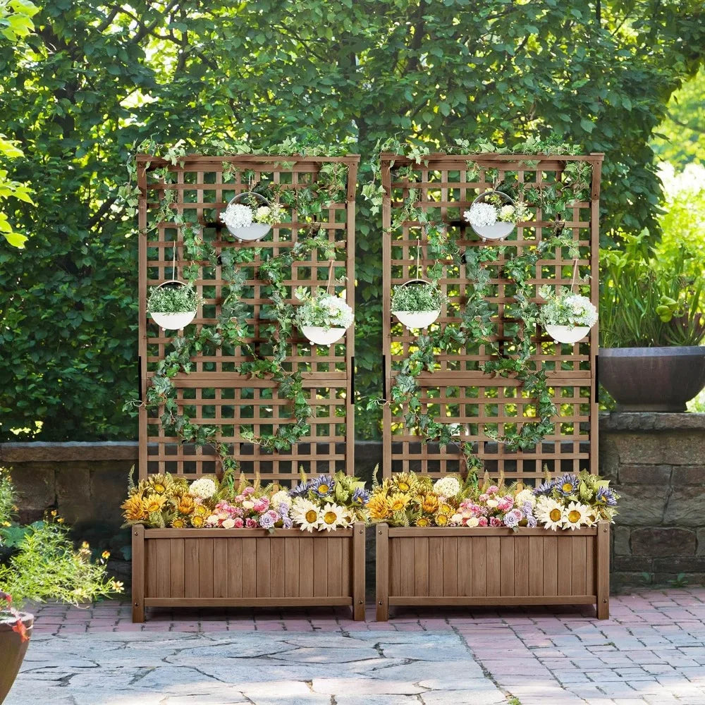 Garden Planter With Trellis