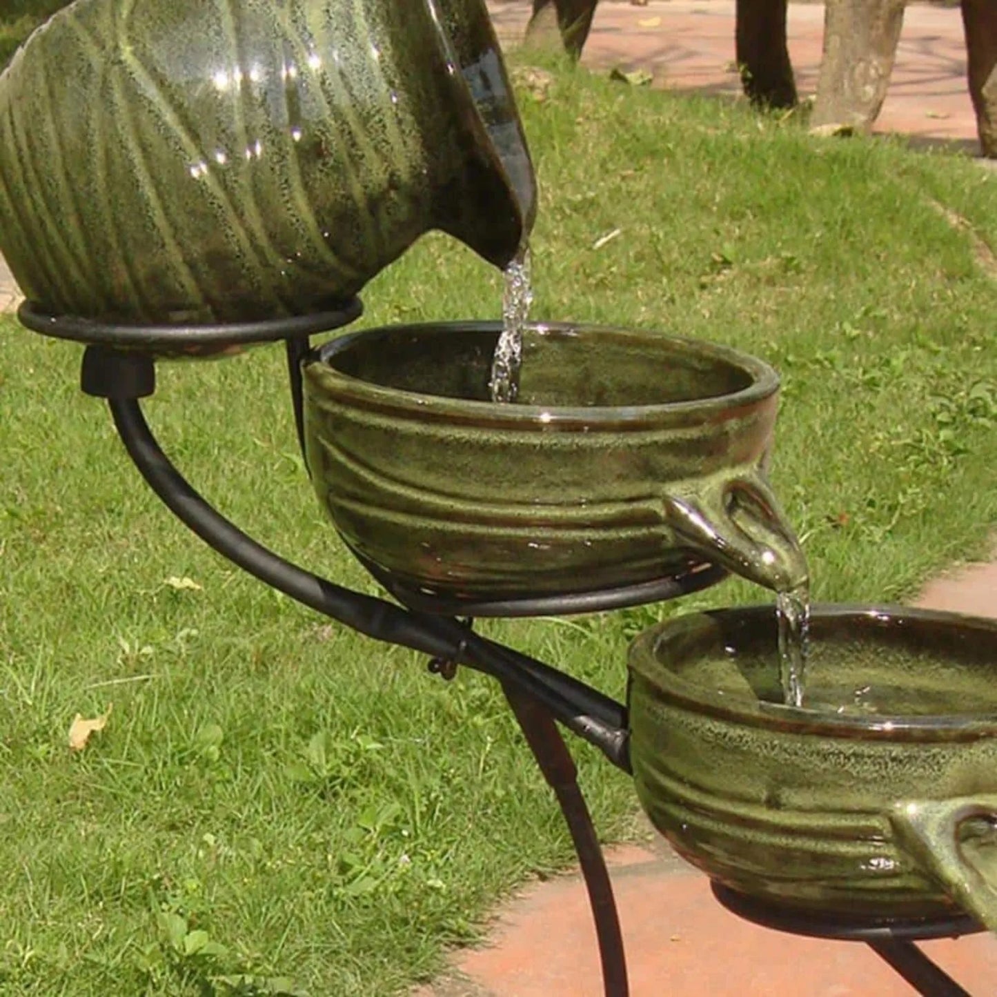 Ceramic Solar Cascade Fountain