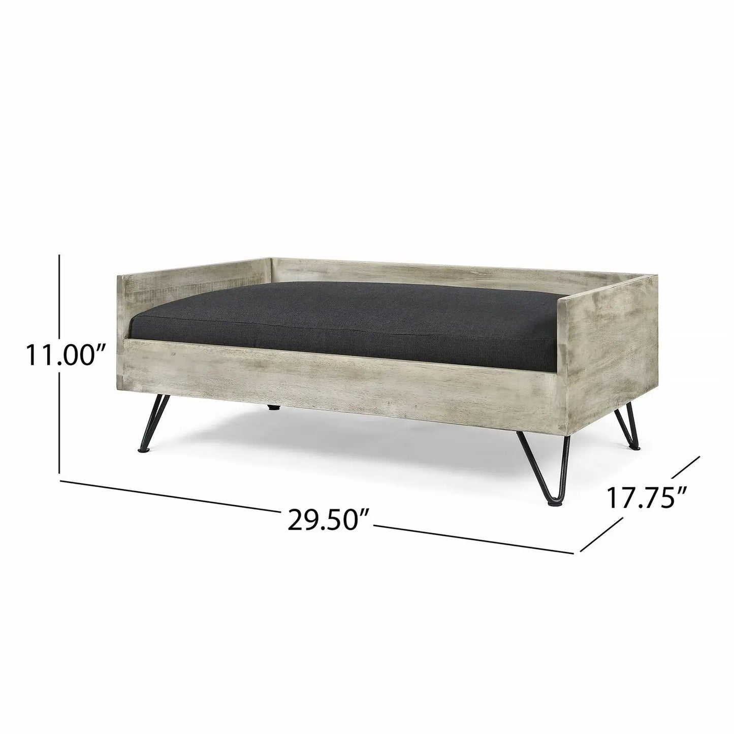 Cushioned Wood Frame Dog Bed