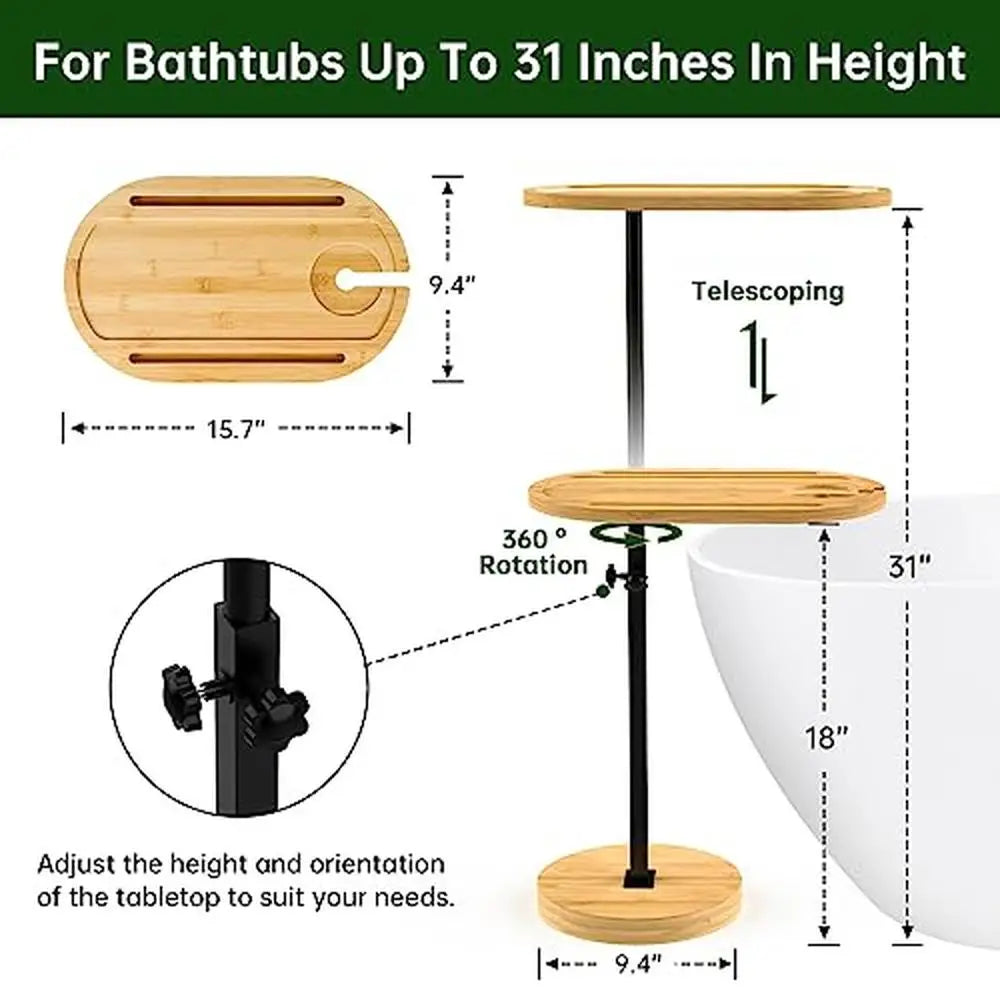 Bamboo Swivel TV Tray Table