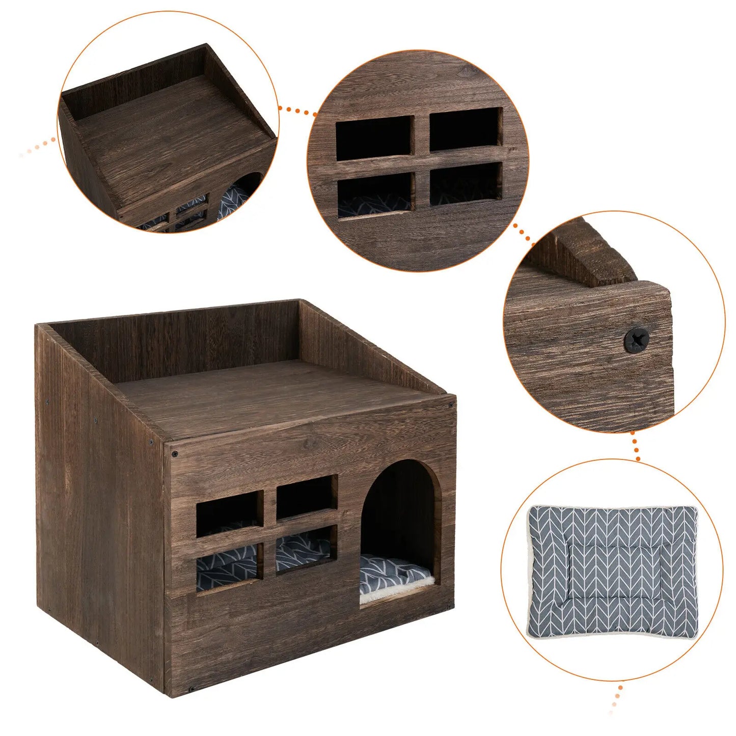 Solid Wooden Cat  Litter Box