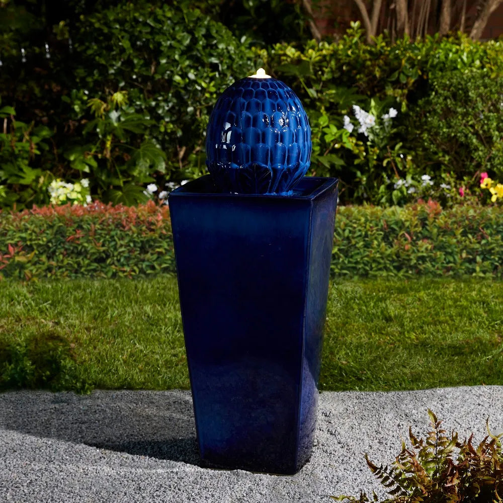 Ceramic Outdoor Water Fountain with LED Light