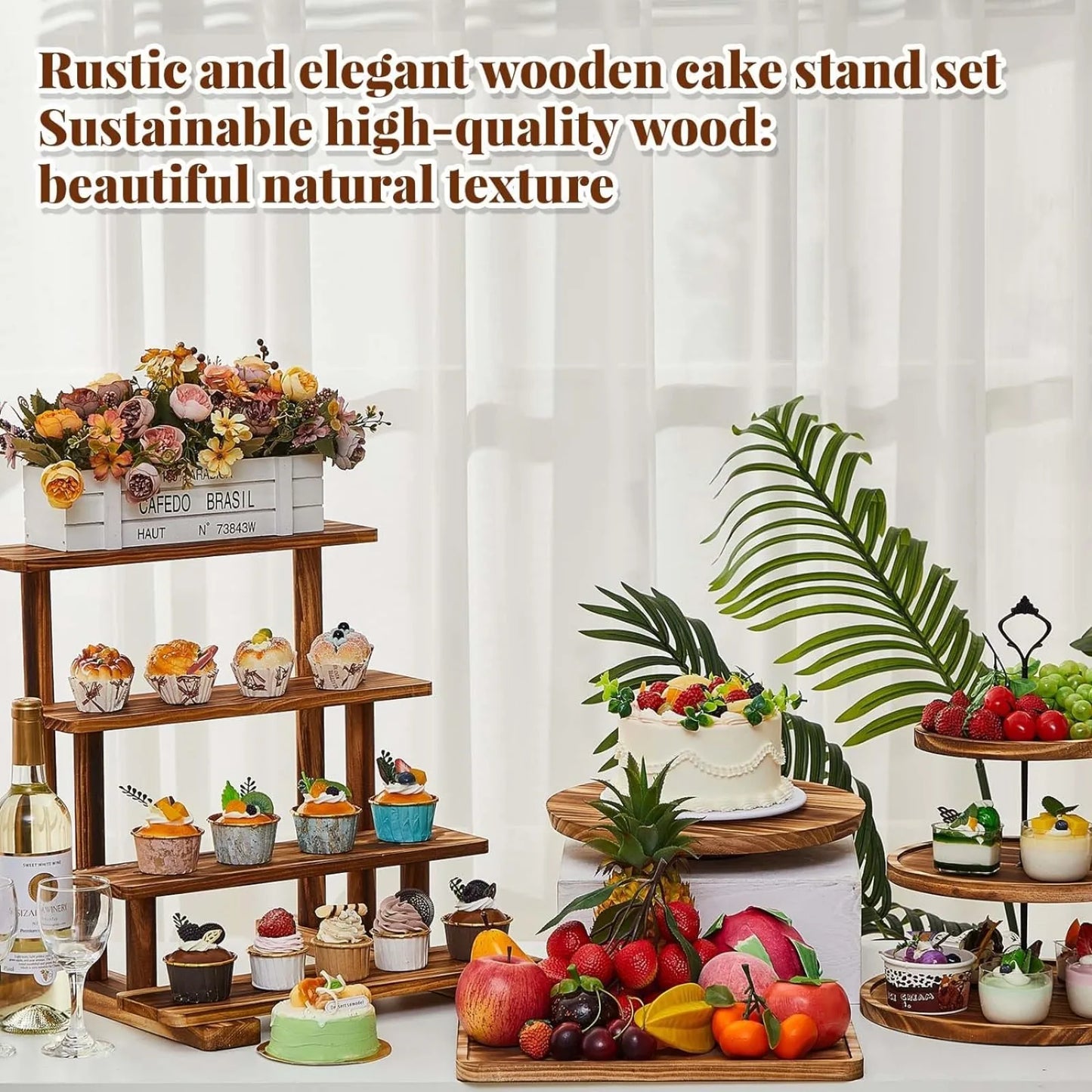 Wooden Cake Stands Set of 6