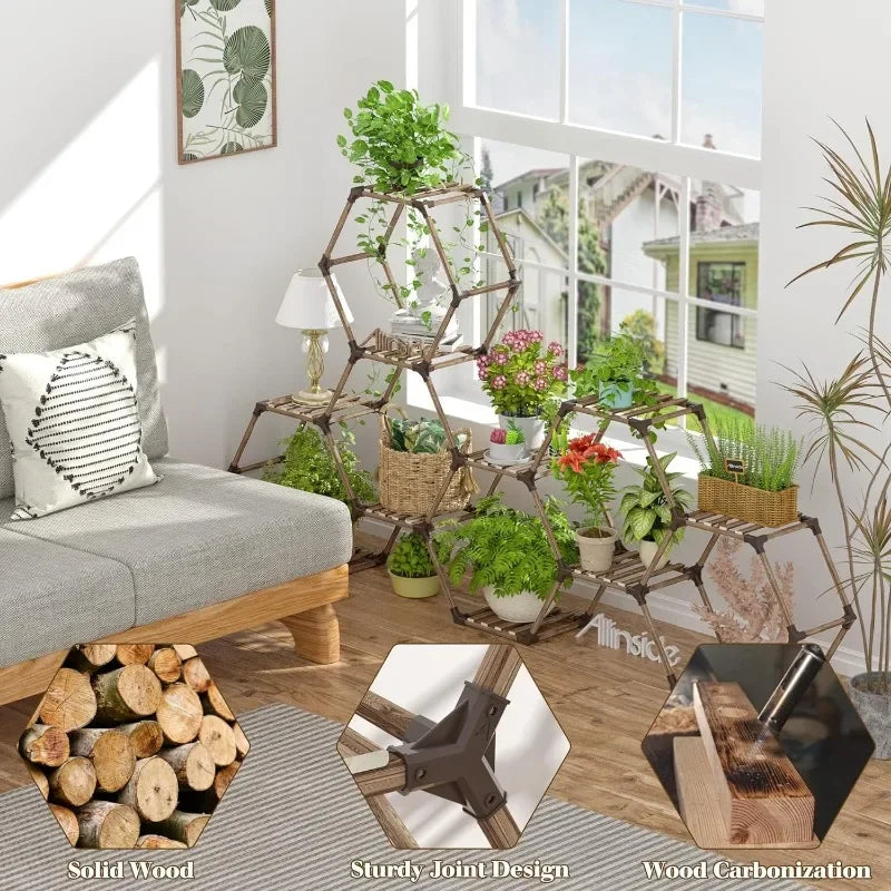 Hexagonal Plant Stand Indoor