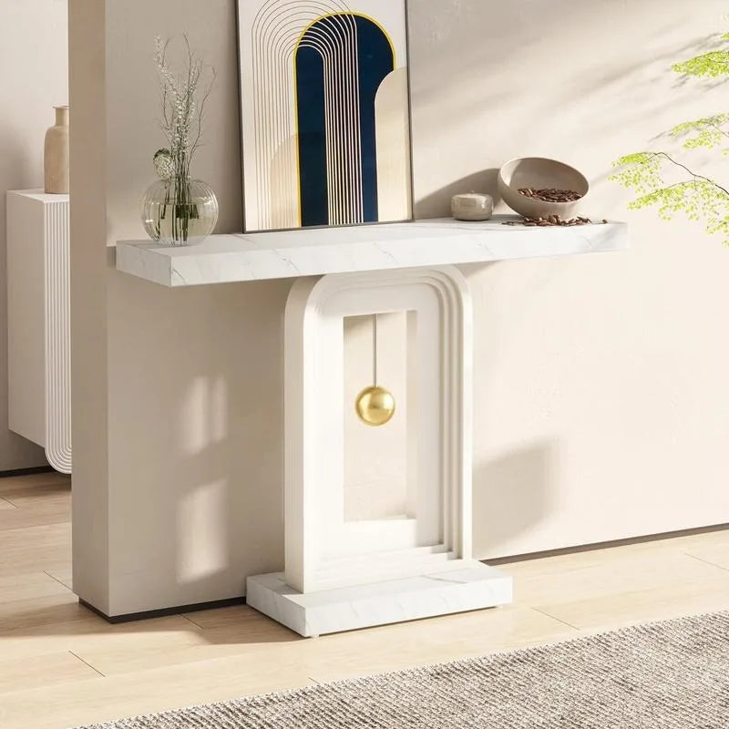 Modern Console Table with Geometric Base