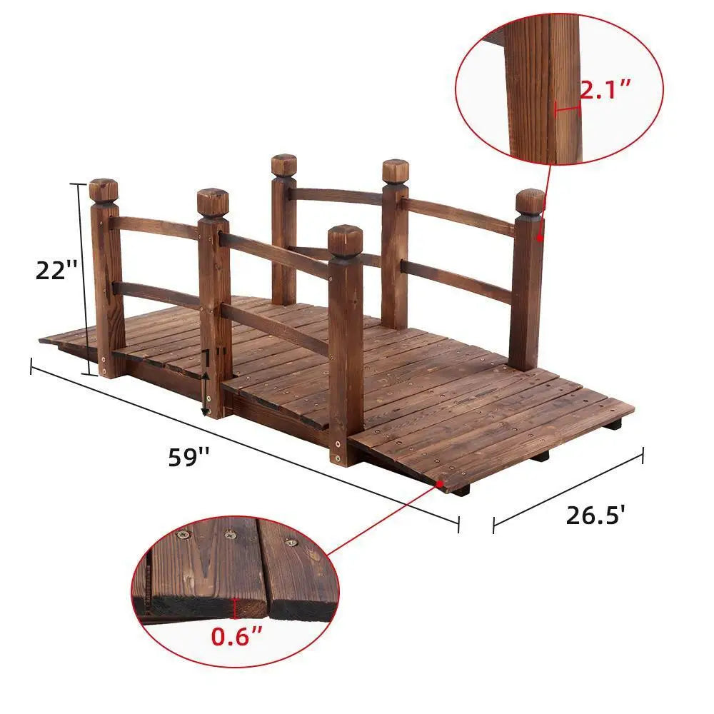 US 5FT/3.3FT Wooden Bridge