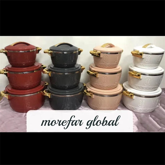 3 Pcs/Set 2.5/4.5/6.5 Liter Food Warmers