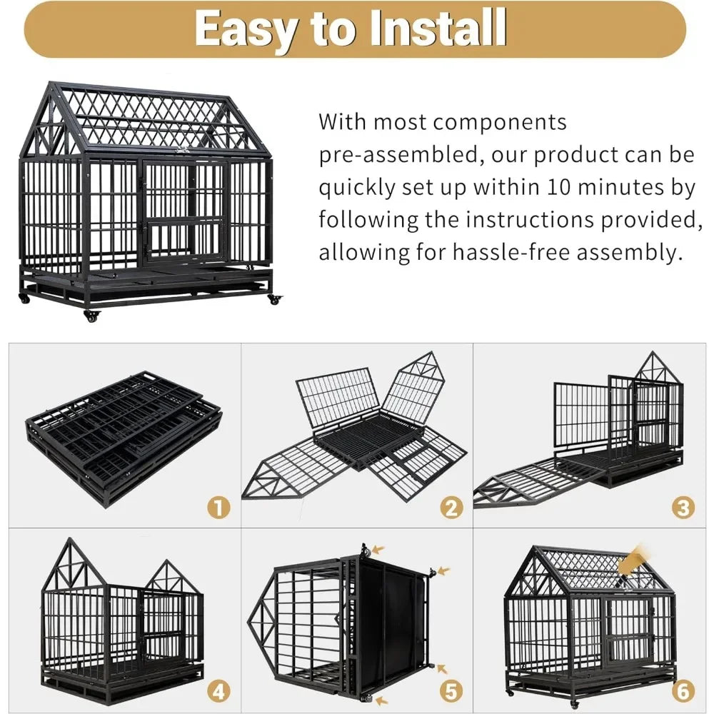 Heavy duty dog cage and kennel