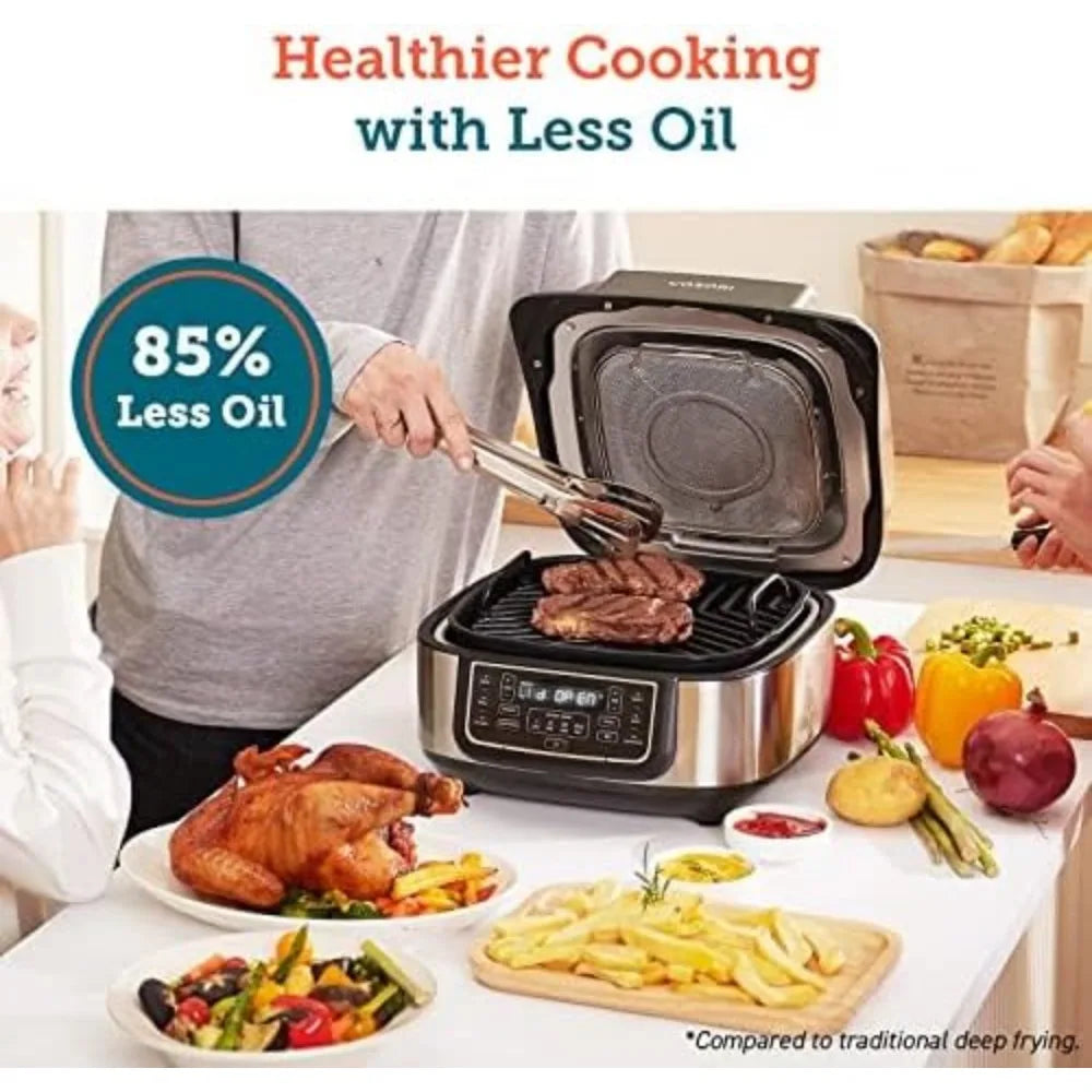 Electric Smokeless Indoor Grill/Airfryer Combo