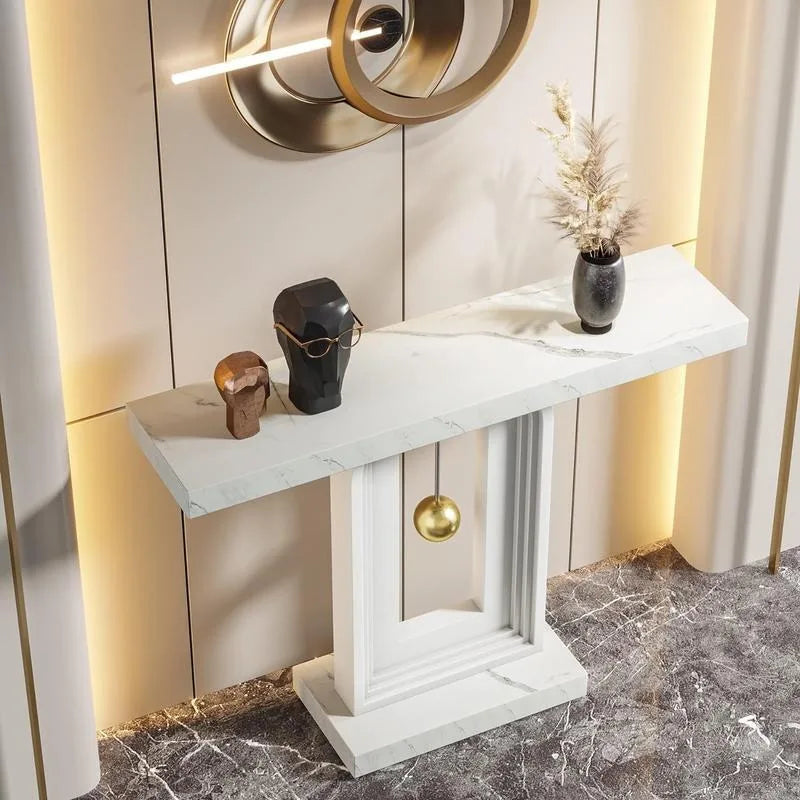 Modern Console Table with Geometric Base