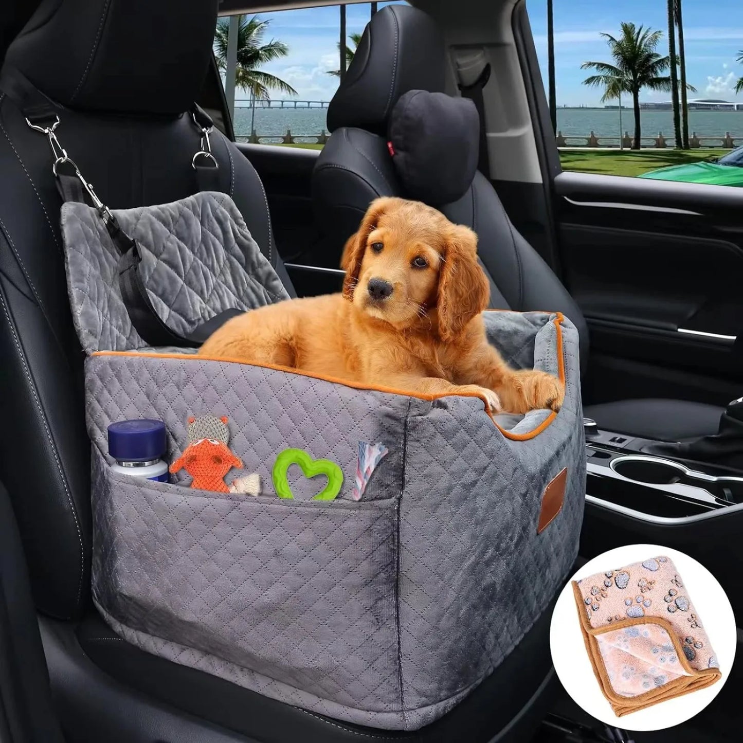 Booster Dog Car Seat, Washable Removable Cover