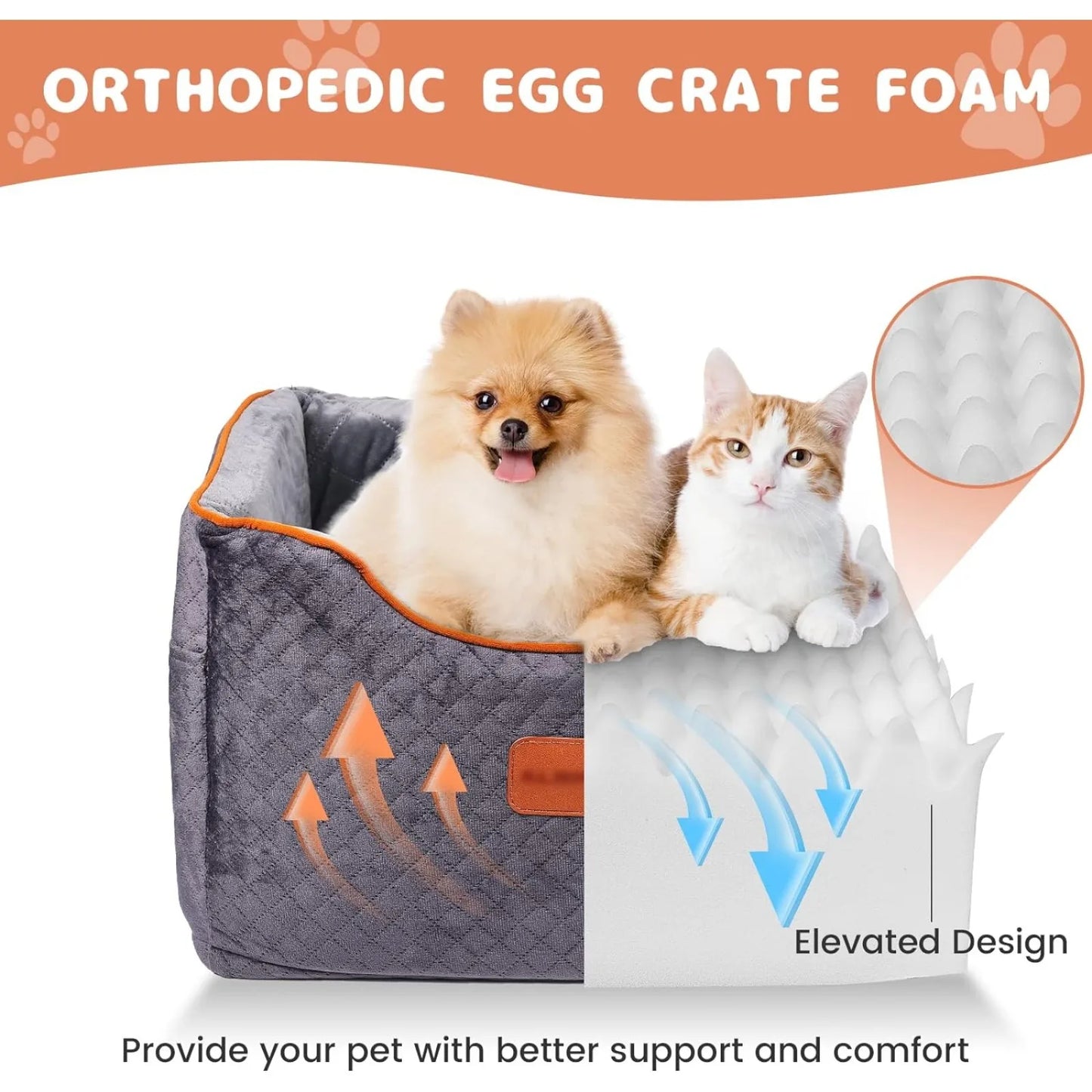 Booster Dog Car Seat, Washable Removable Cover