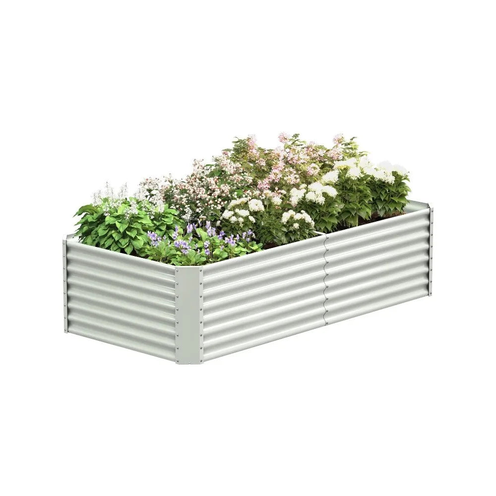 6x3x2ft Galvanized Metal Raised Garden Bed