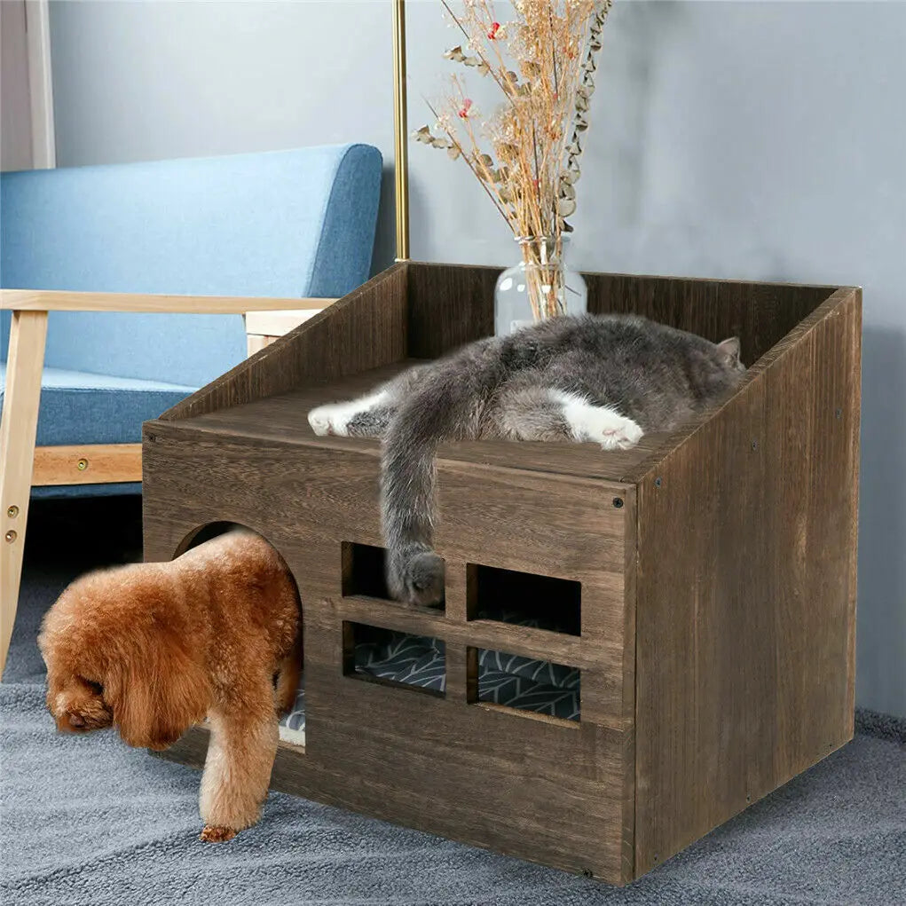 Solid Wooden Cat  Litter Box