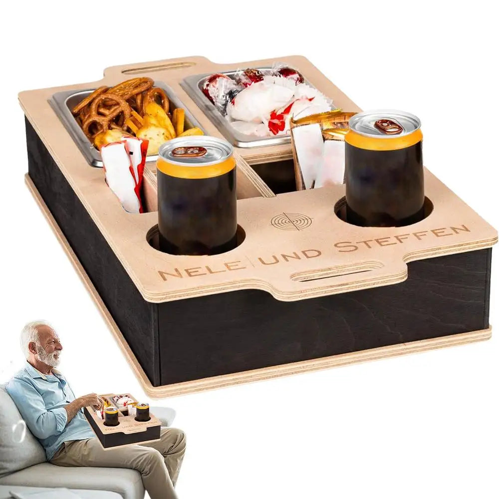 Wooden Cup Holder Tray