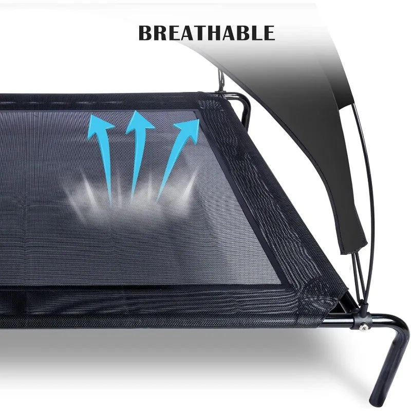 Raised Dog Bed with UV Protection Canopy