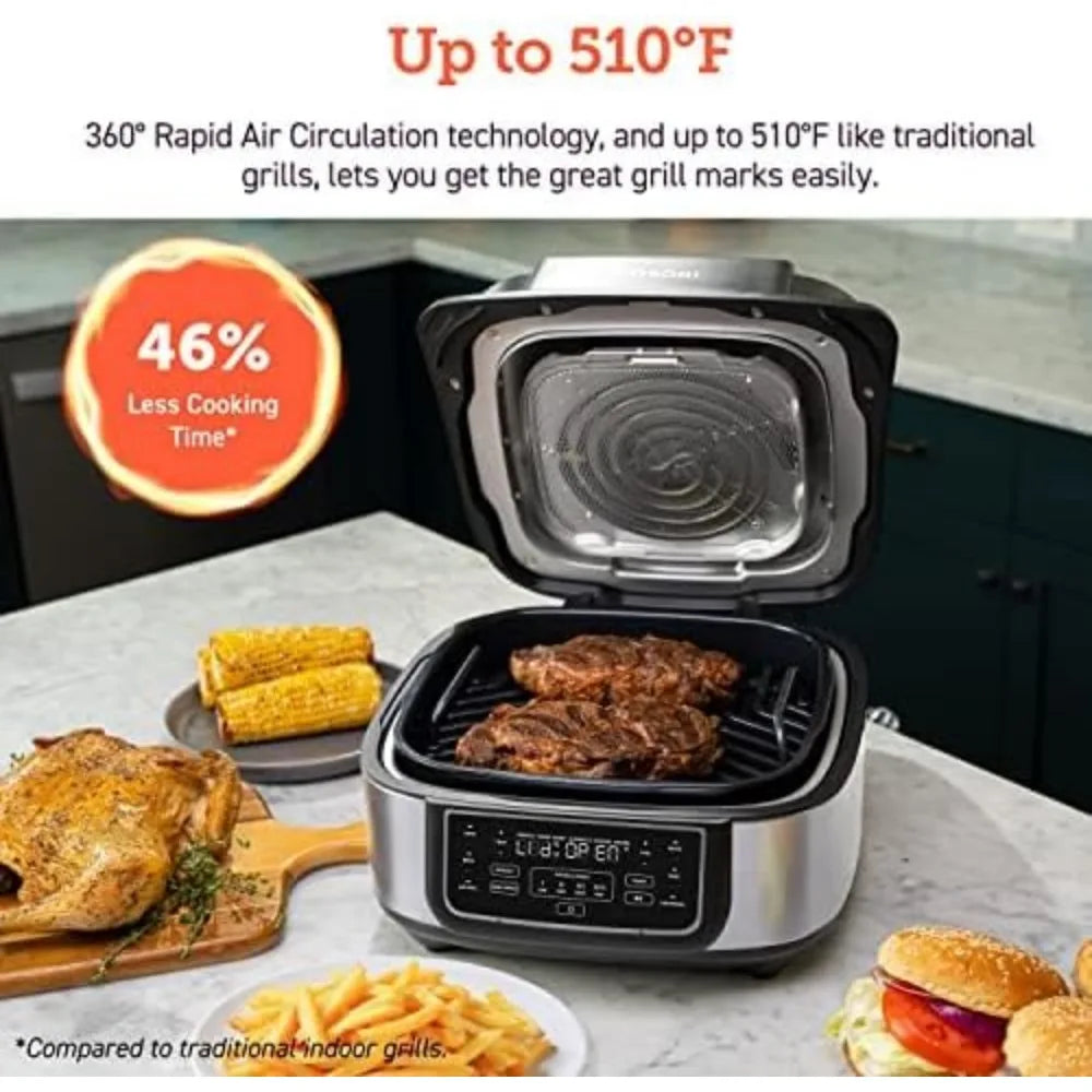 Electric Smokeless Indoor Grill/Airfryer Combo