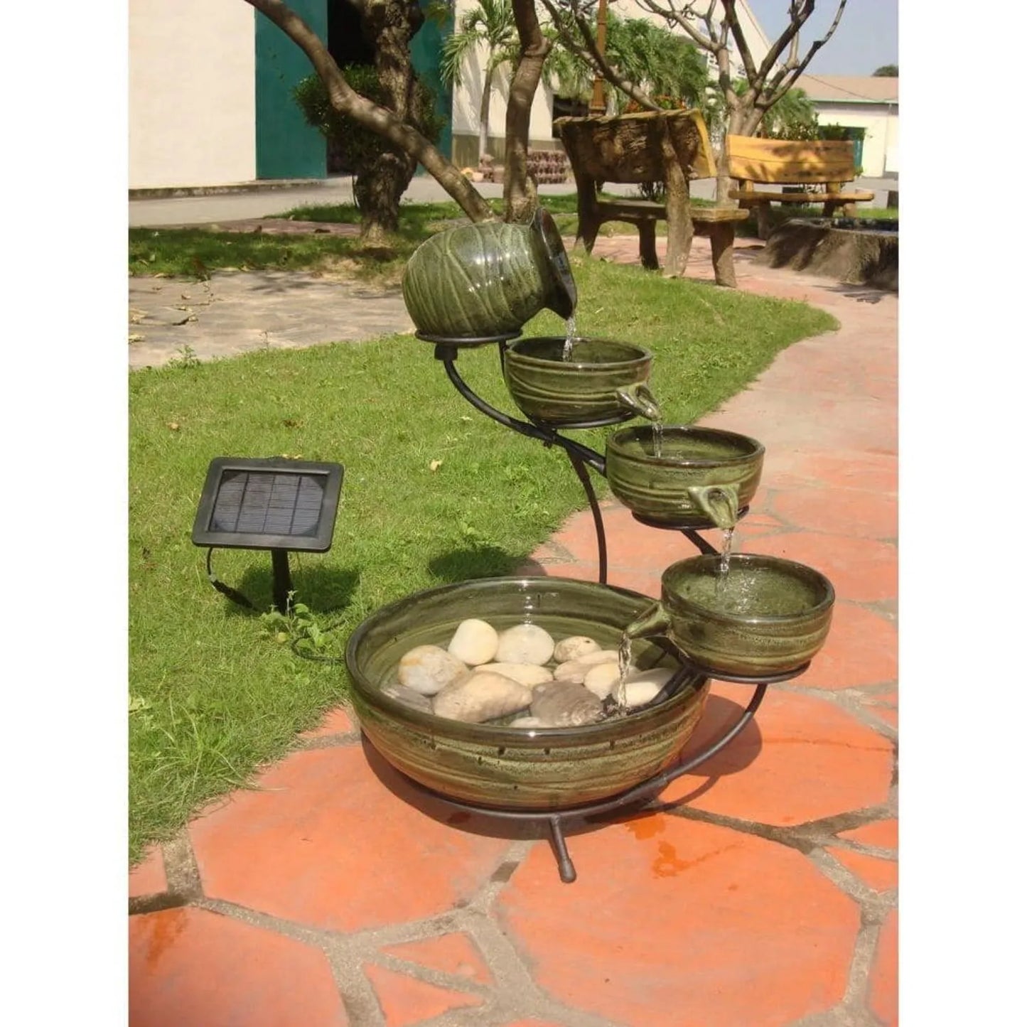 Ceramic Solar Cascade Fountain