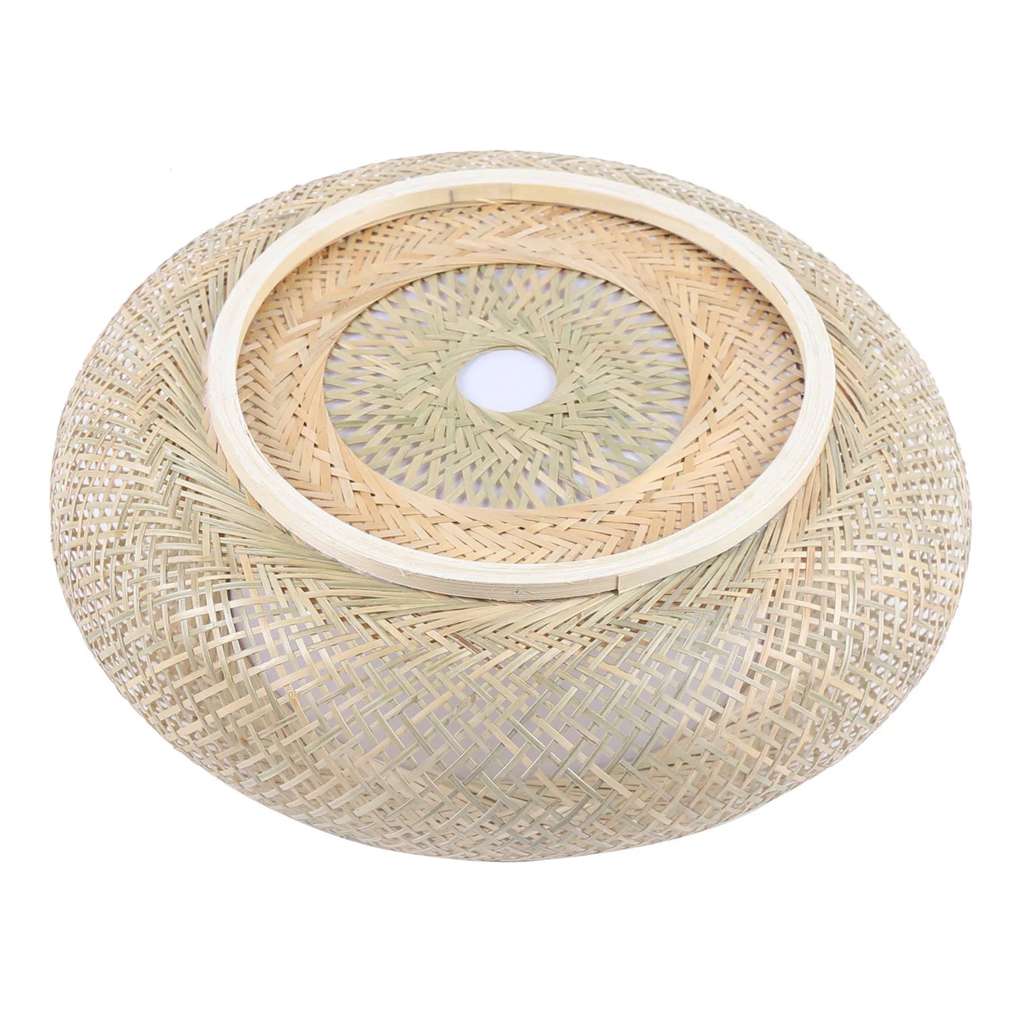 Light Rustic Rattan  Bamboo Flush Lamp (Bulb Not Included)