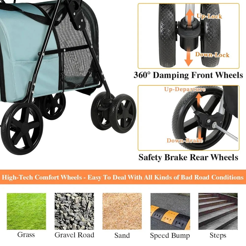 4-in-1 Double Pet Stroller