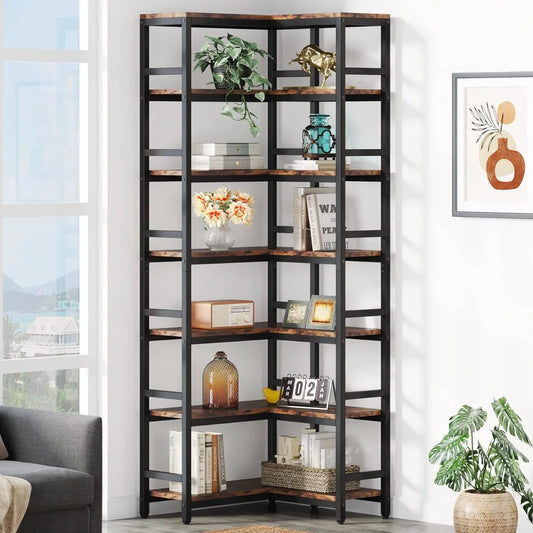 7 Tier Tall Corner Bookshelf - My Store