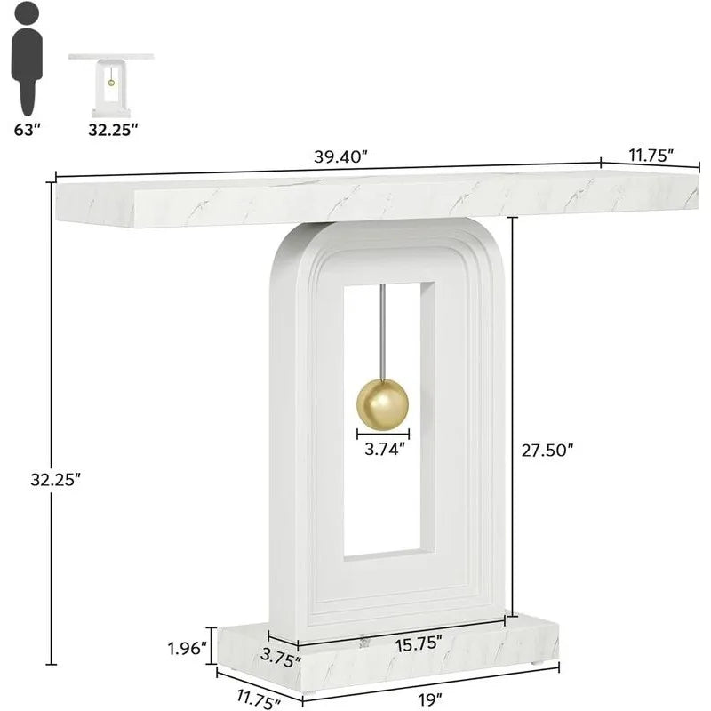 Modern Console Table with Geometric Base