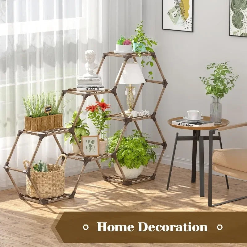 Hexagonal Plant Stand Indoor