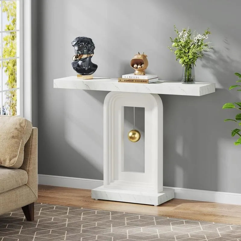 Modern Console Table with Geometric Base