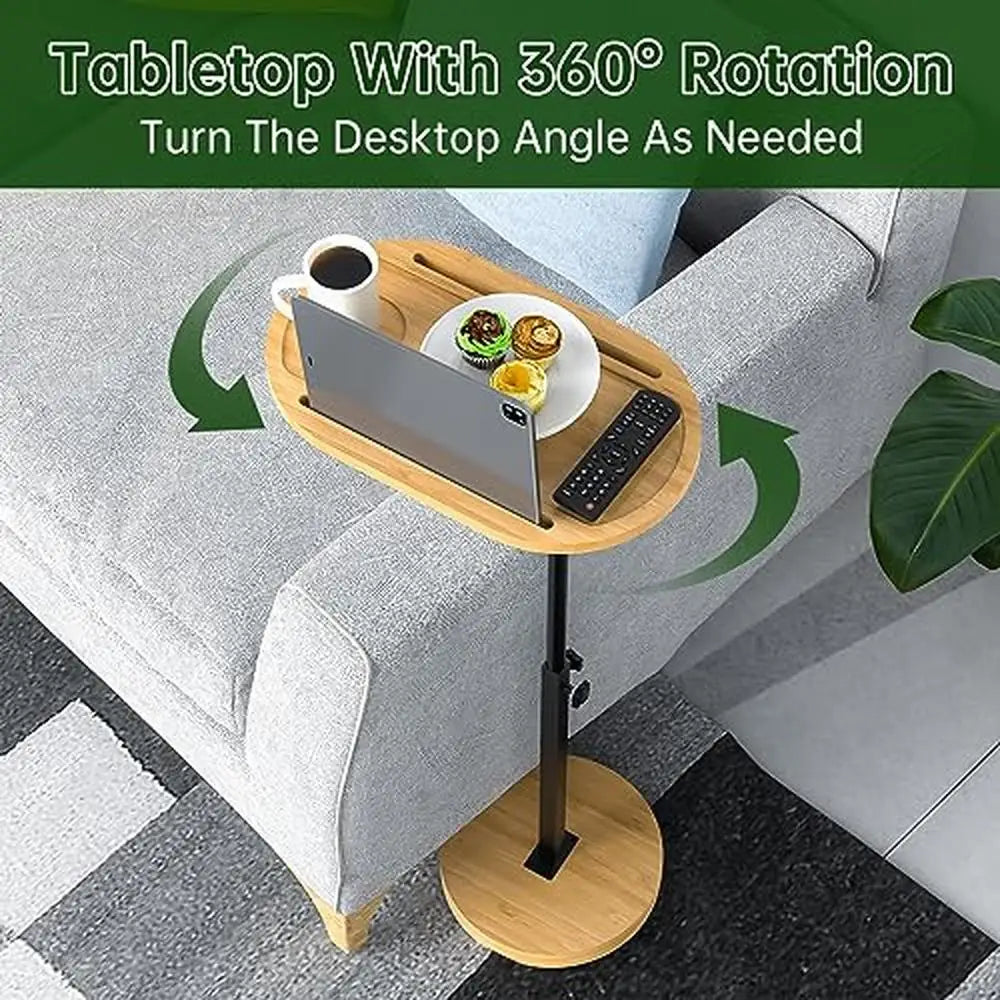 Bamboo Swivel TV Tray Table