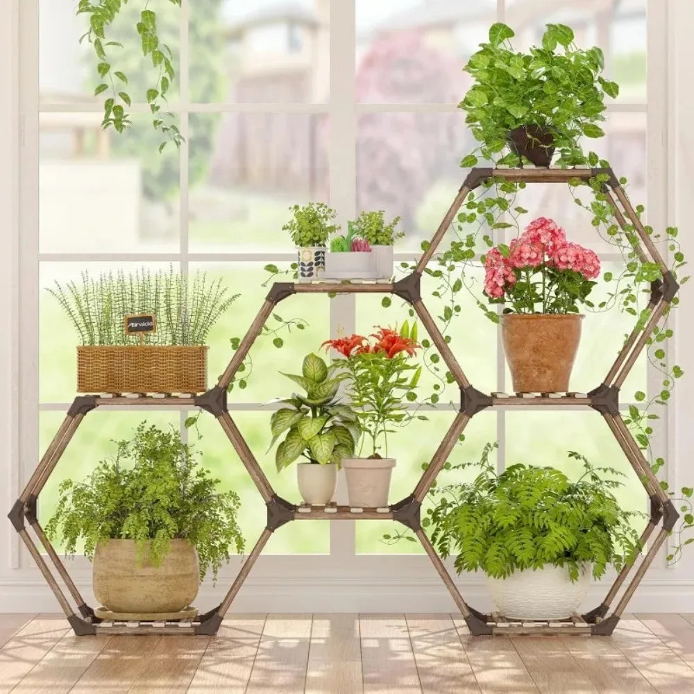 Hexagonal Plant Stand Indoor