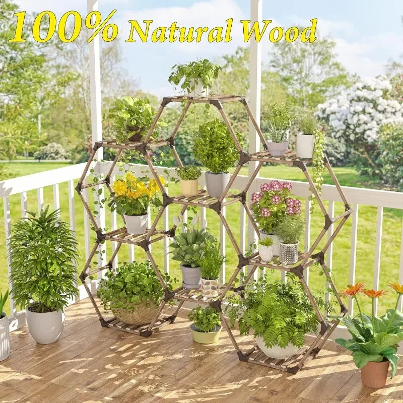 Hexagonal Plant Stand Indoor