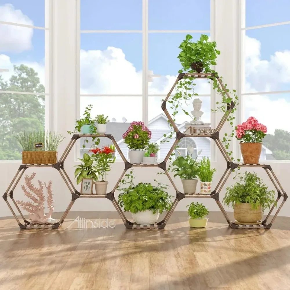 Hexagonal Plant Stand Indoor