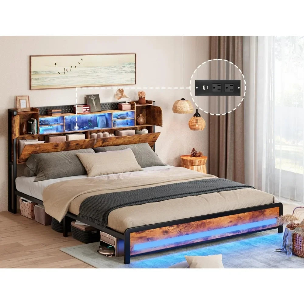 Bed Frame with Charging Station