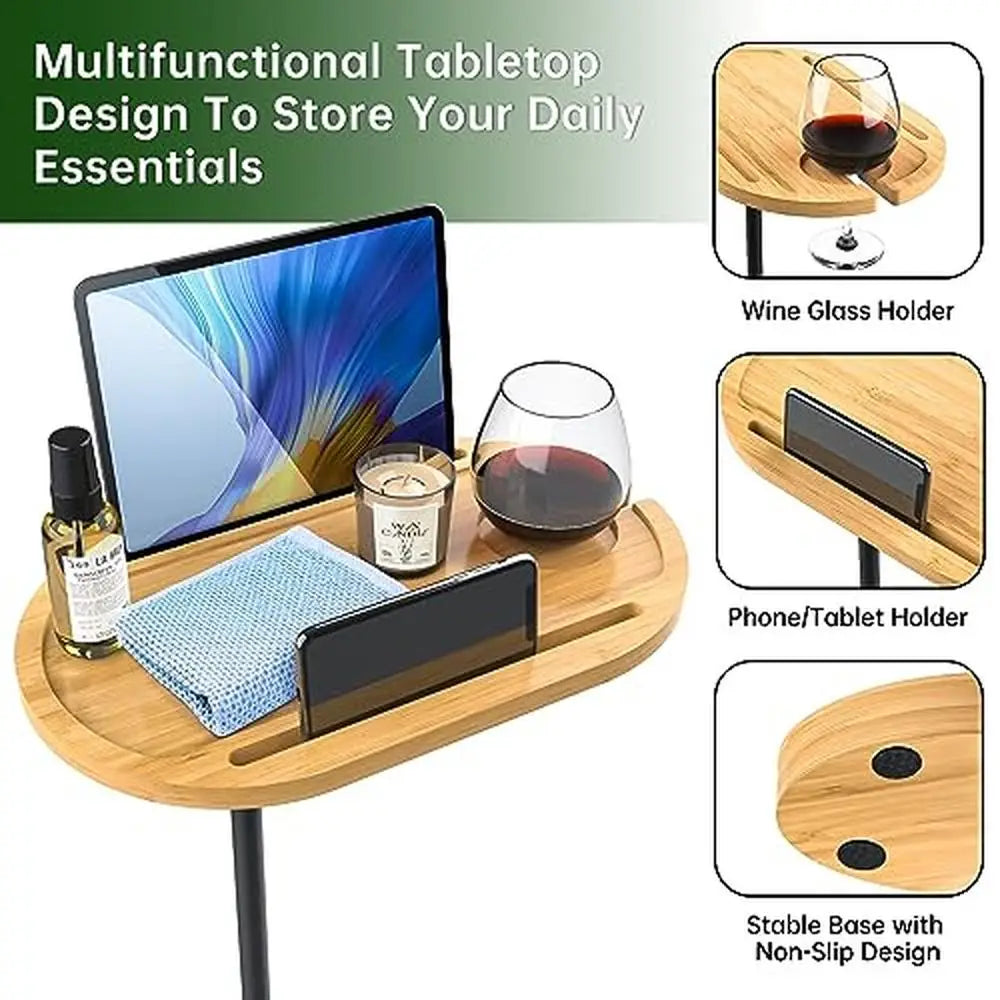 Bamboo Swivel TV Tray Table