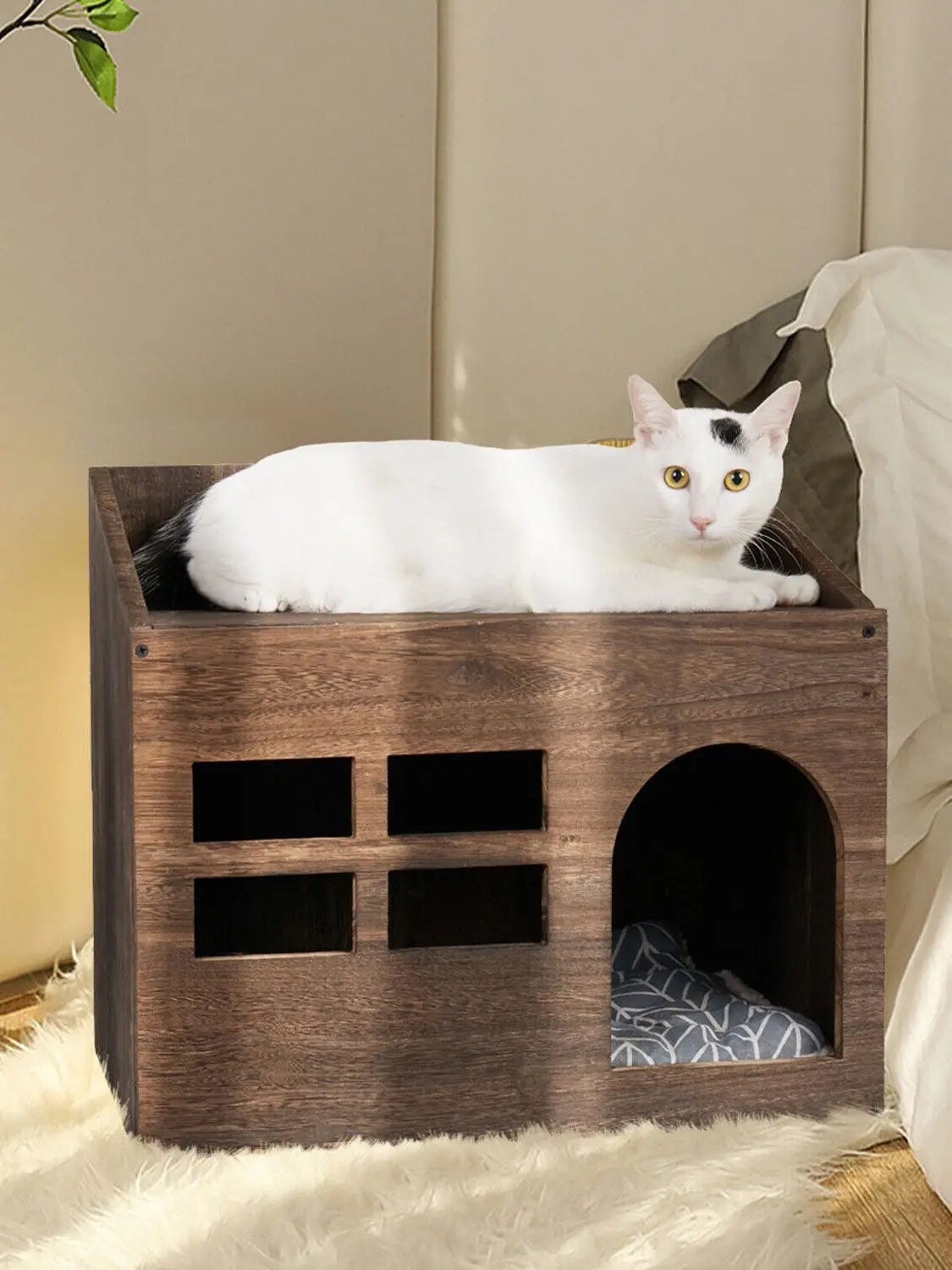 Solid Wooden Cat  Litter Box