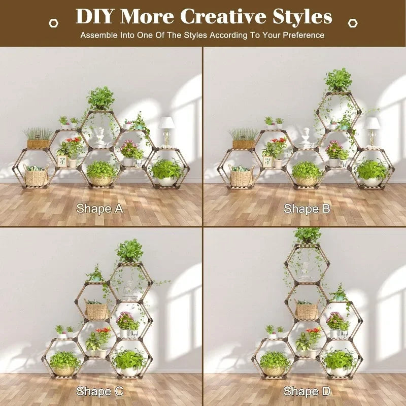 Hexagonal Plant Stand Indoor