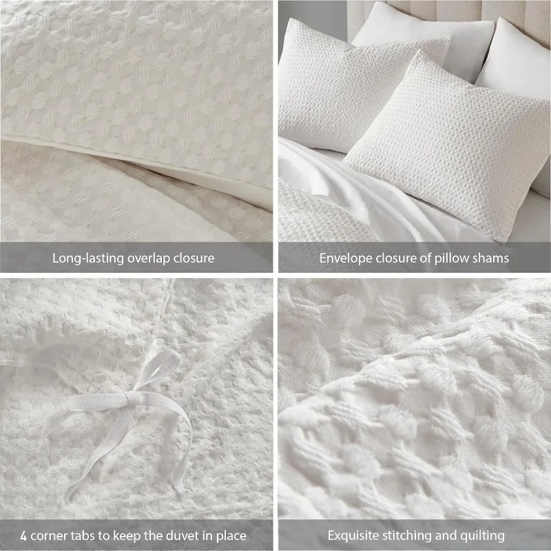 Duvet Cover Queen - Waffle Weave Textured